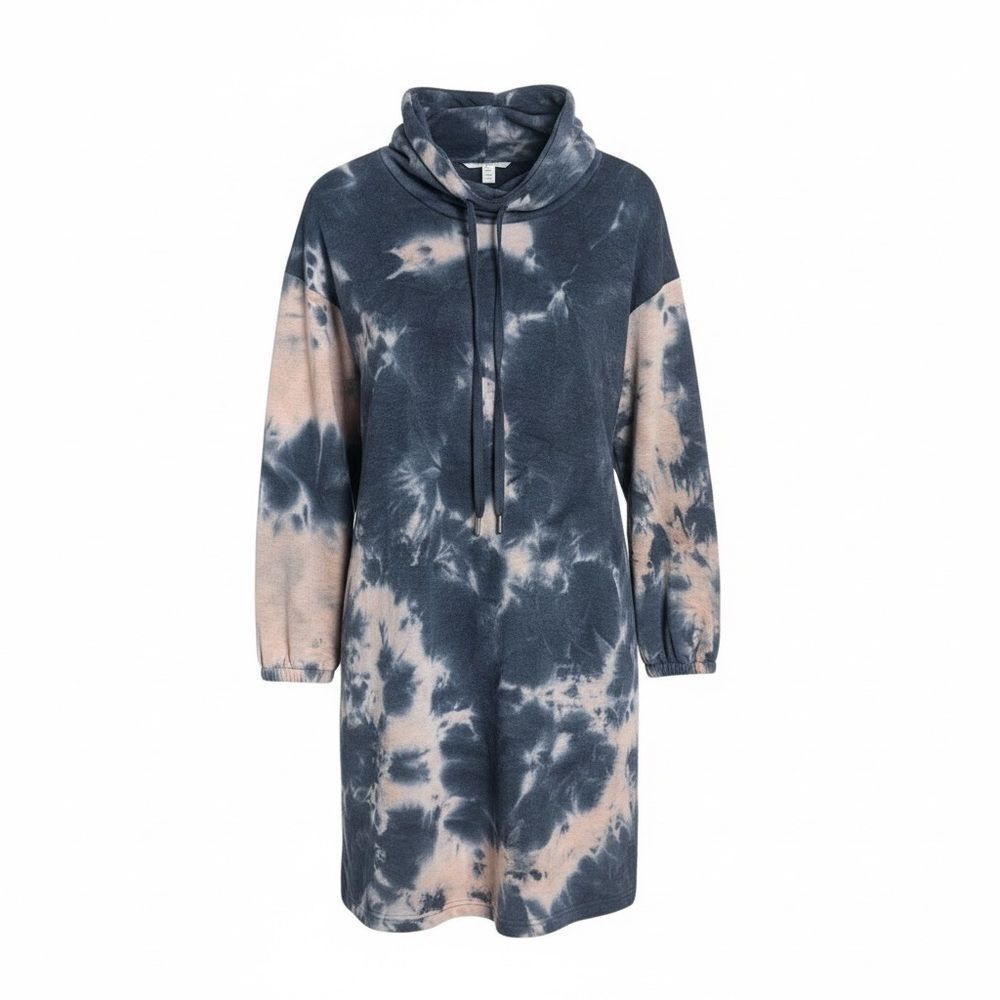 Together Clothing‎ Cowl Neck Tie Die Midi Sweatshirt Dress